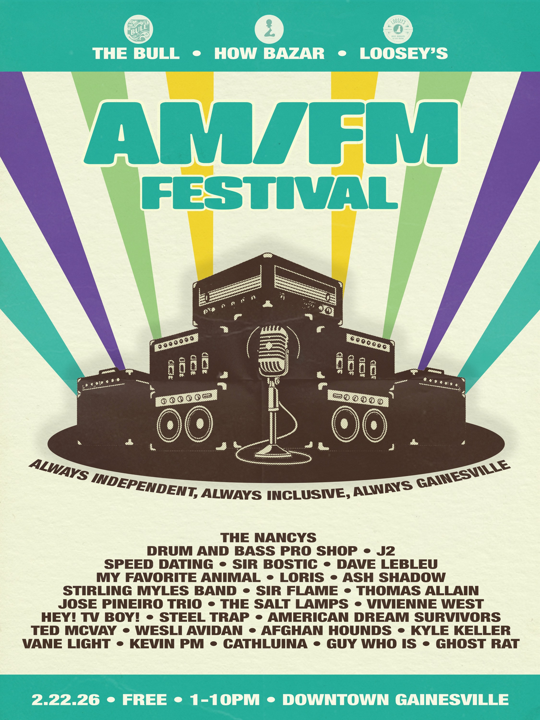 Show flyer for February 22, 2026 - AM/FM Festival